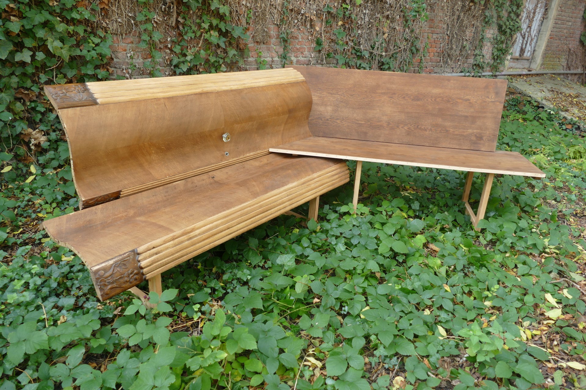 Bank gemaakt van recuperatie oude kast