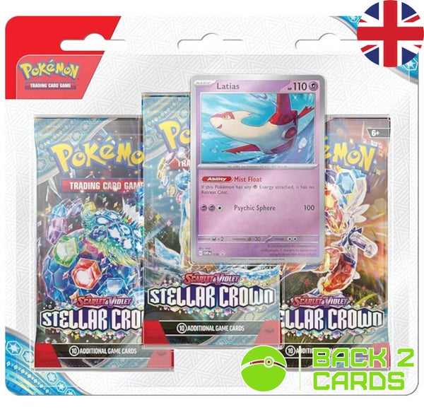 Scarlet & Violet Stellar Crown 3-Pack Blister - Latias- Englisch