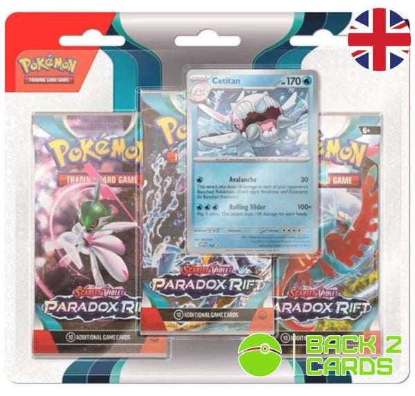 Scarlet & Violet Paradox Rift 3-Pack Blister - Cetitan - Englisch