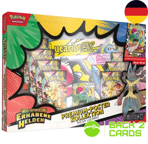 Mega-Entwicklung Erhabene Helden Mega-Lucario - EX Premium Poster Kollektion - Deutsch