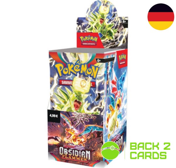 Karmesin & Purpur Obsidian Flammen Display - Deutsch (18 Booster)