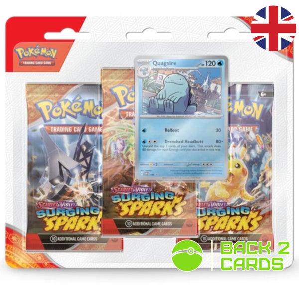 Scarlet & Violet Surging Sparks 3-Pack Blister - Quagsire - Englisch