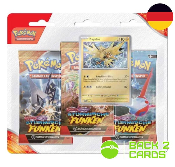 Karmesin & Purpur Stürmische Funken 3-Pack Blister - Zapdos - Deutsch