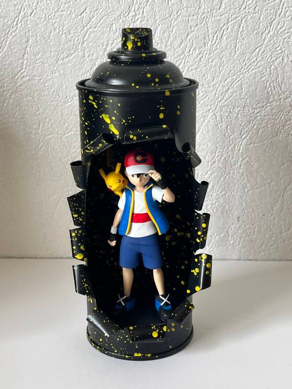 Bombe aérosol éclatée Pikachu & Sacha