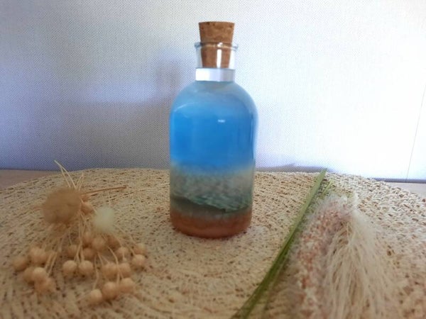 Epoxy Fles - onderwater effect met schelp