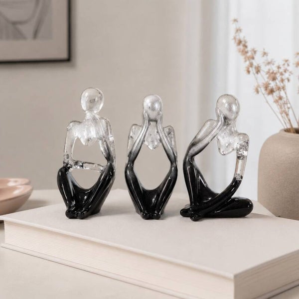 Denkerbeeldjes Wit/Zwart met Zilverfolie