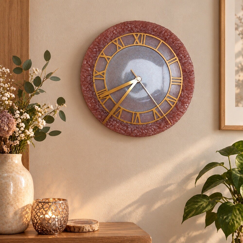 Epoxy klok Pink Geode Elegance