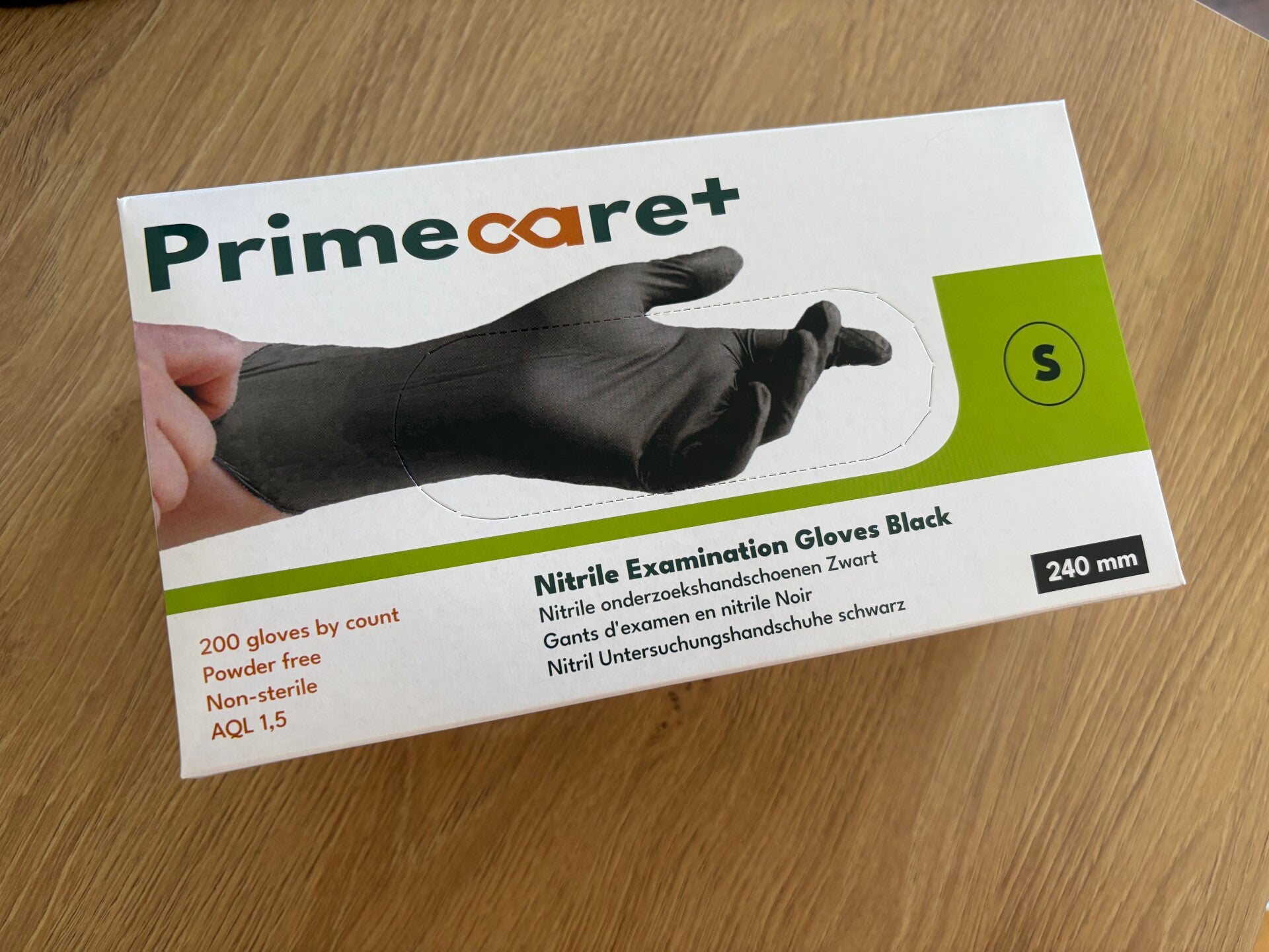 Gants nitriles noir non poudré taille S - boite de 200 pcs - professionnel ultra résistant.