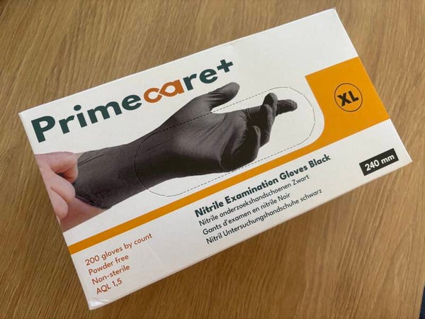 Gants nitriles noir non poudré taille XL - boite de 200 pcs - professionnel ultra résistant.