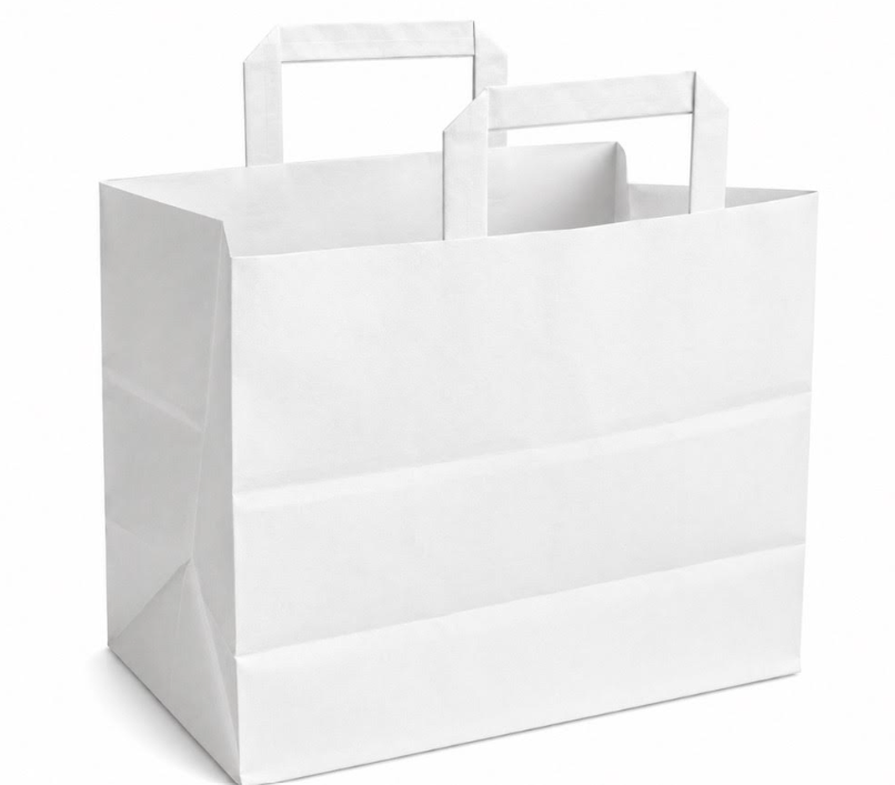 Sacs à emporter en papier blanc - 250 pcs - 320mm(L) X 200mm(l) X 290mm (H)