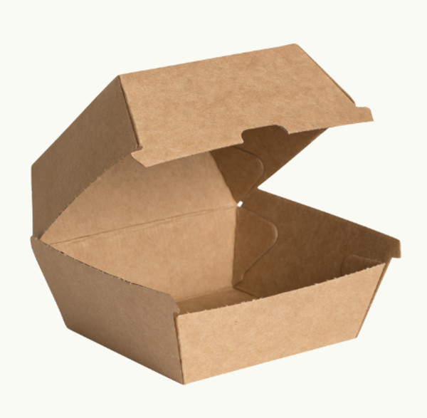 Hamburger-box carton brun craft Large 120*120*76mm - 100 Pcs