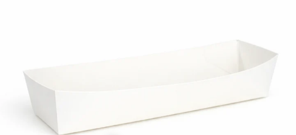 Ravier fricadelle carton blanc A16L - 230*40*35mm - 100Pcs