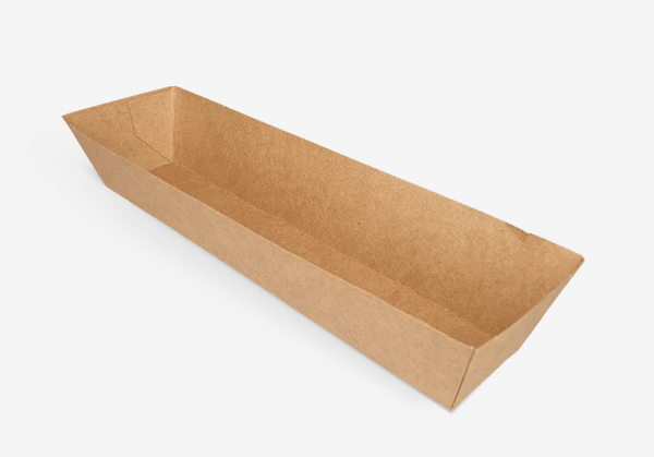 Ravier fricadelle carton brun A16 - 187*40*35mm - 100Pcs