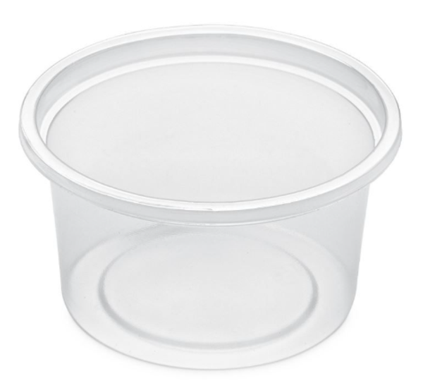 Pot à sauce plastique transparent 125cc sans couvercle - 1000 Pcs - Diamètre couvercle 67mm