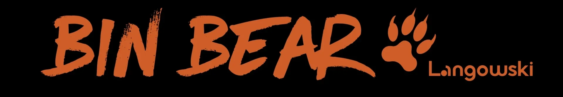 Logo, Schriftzug BIN BEAR, Bild einer Bärentatze, Langowski Logo