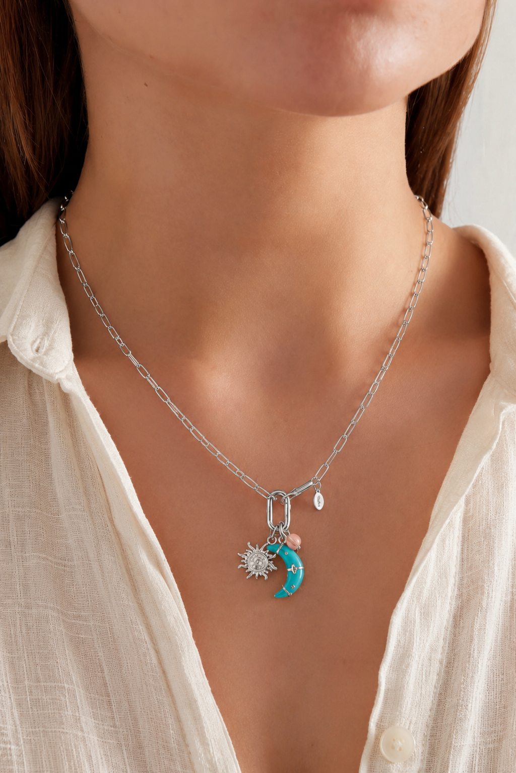 Collier Luna Céleste Argenté