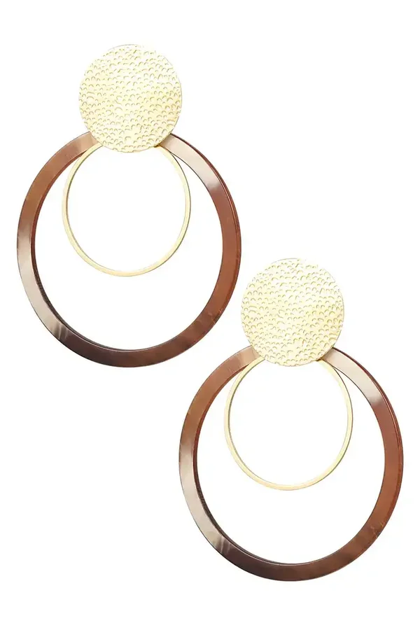 Boucles d'oreilles cercles - Brun
