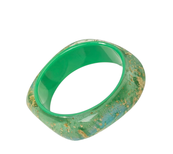 Bracelet Jade en acrylique - Vert doré