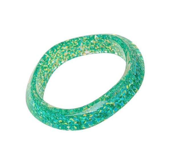 Bracelet Jade en acrylique - Vert paillette