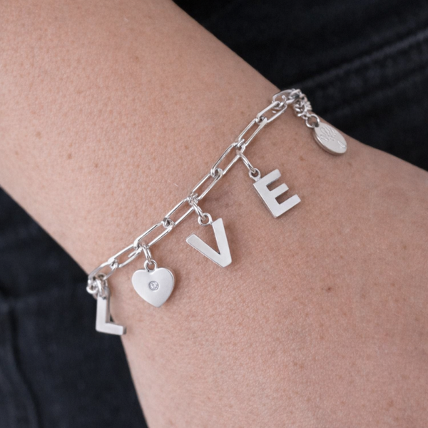 Bracelet maillon LOVE - Argenté