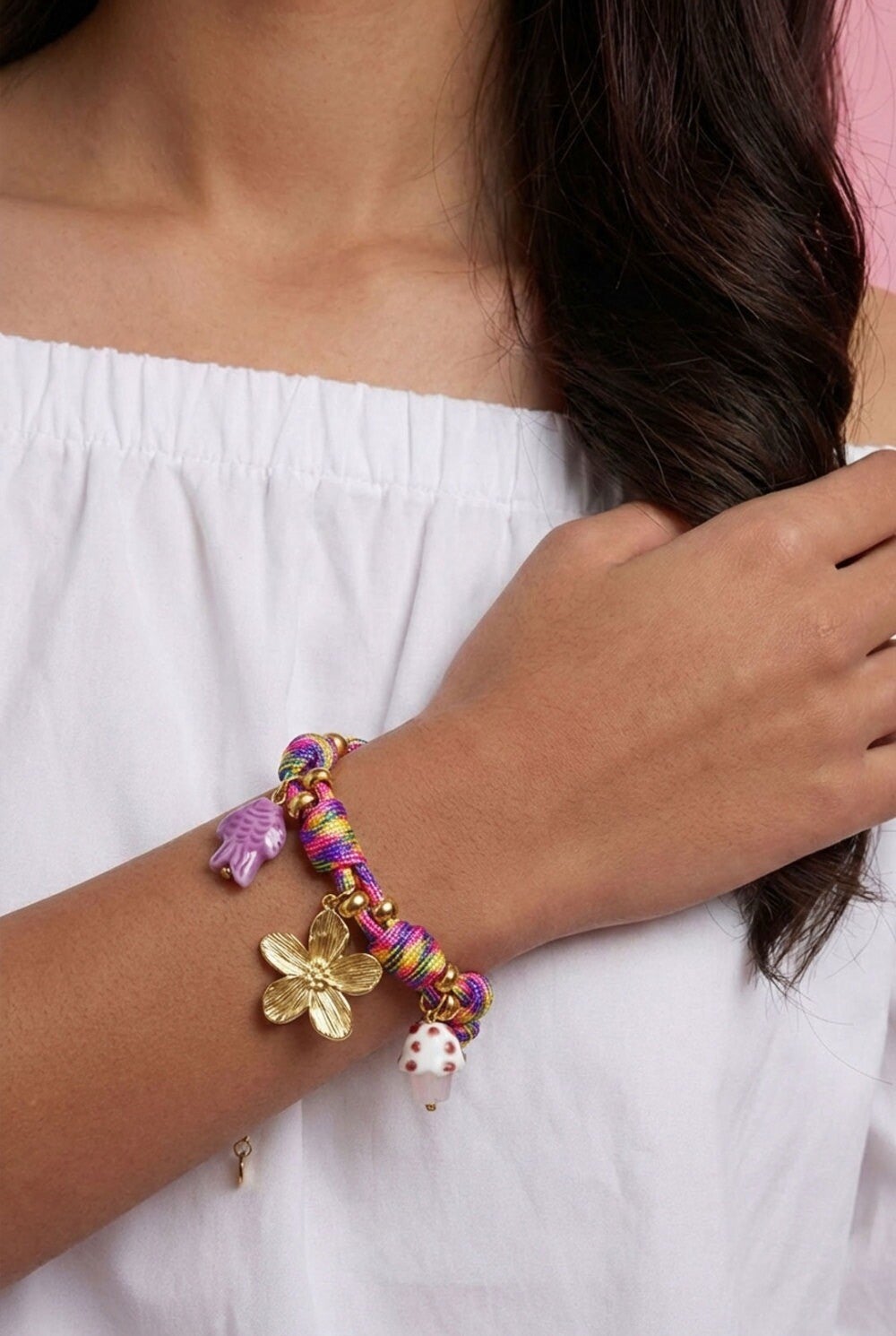 Bracelet corde multicolore