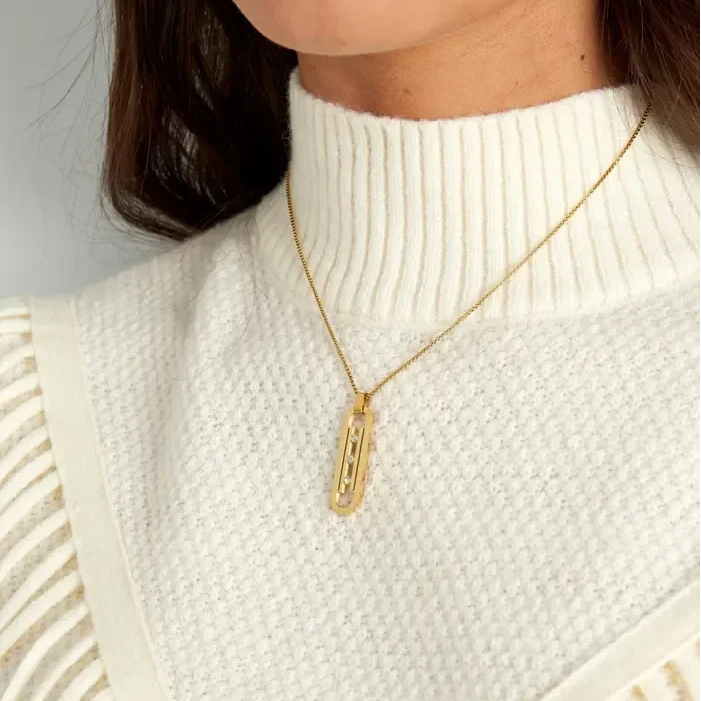 Collier lien strass - doré