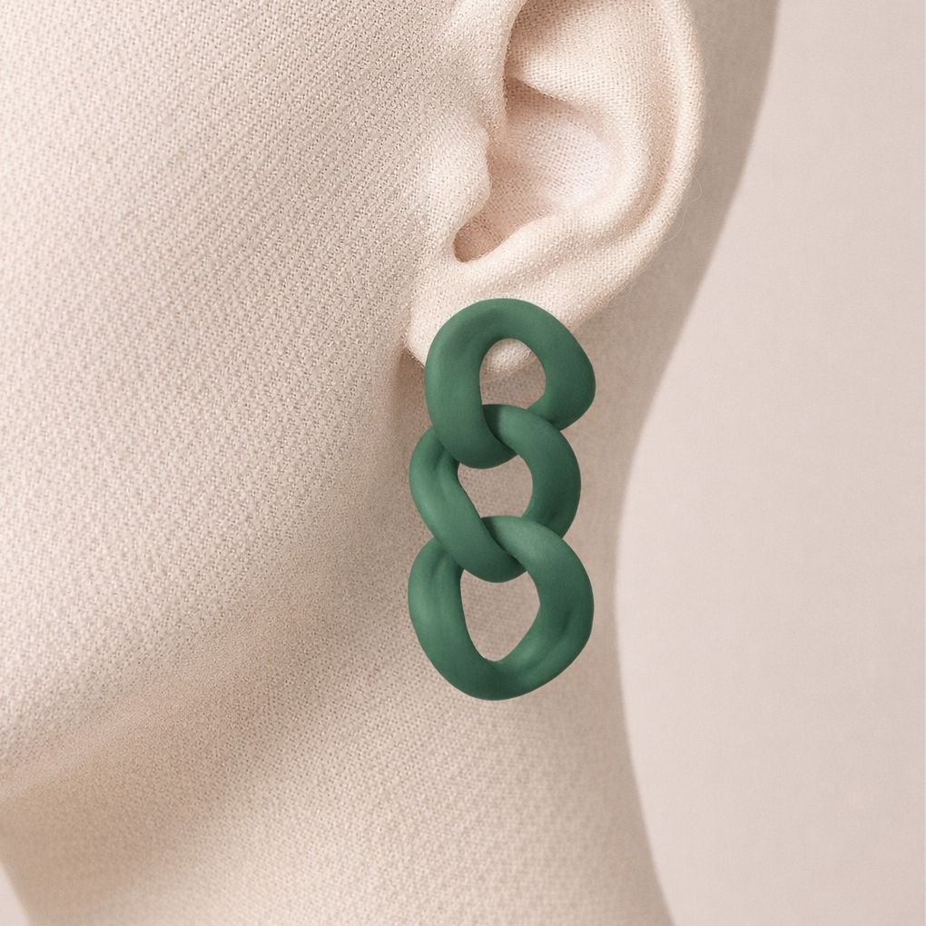 Boucles d'oreilles Maillons - kaki