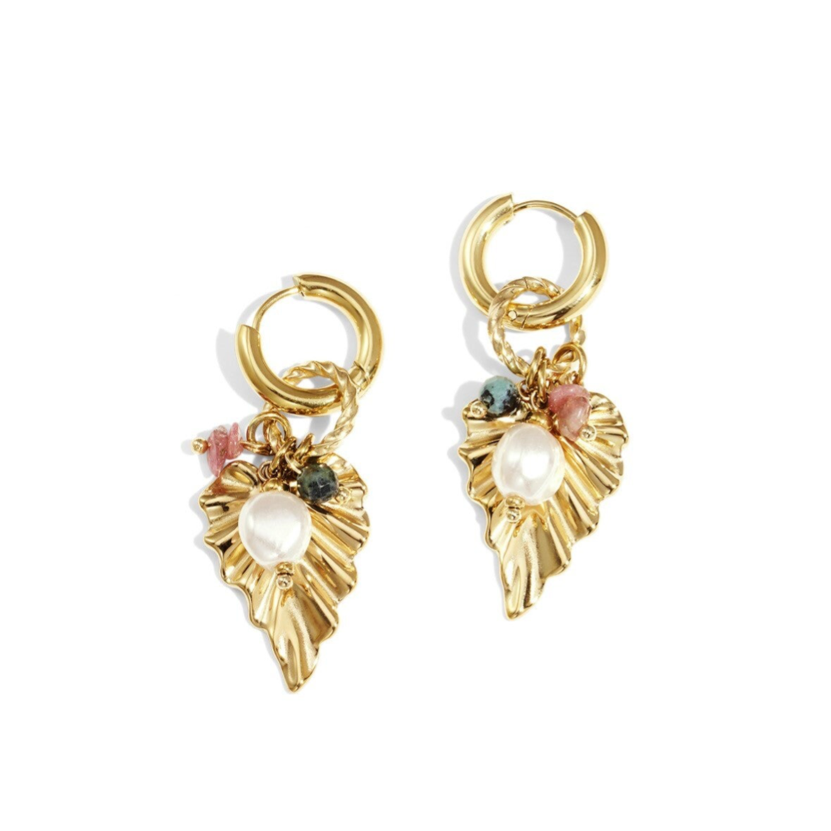 Boucles d'oreilles feuille - Doré