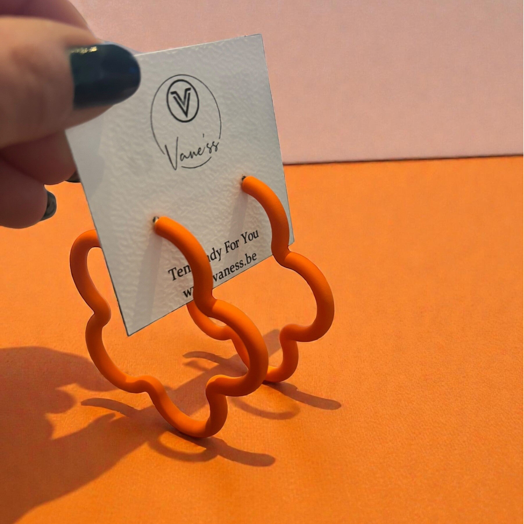 Boucles d'oreilles créole fleur - Orange