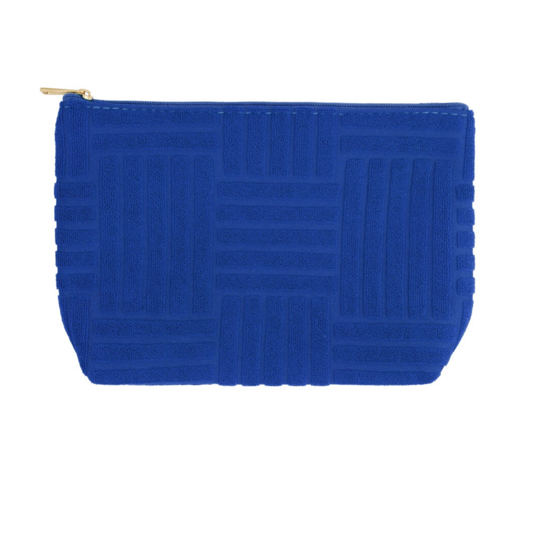 Pochette de maquillage en jacquard - Bleu