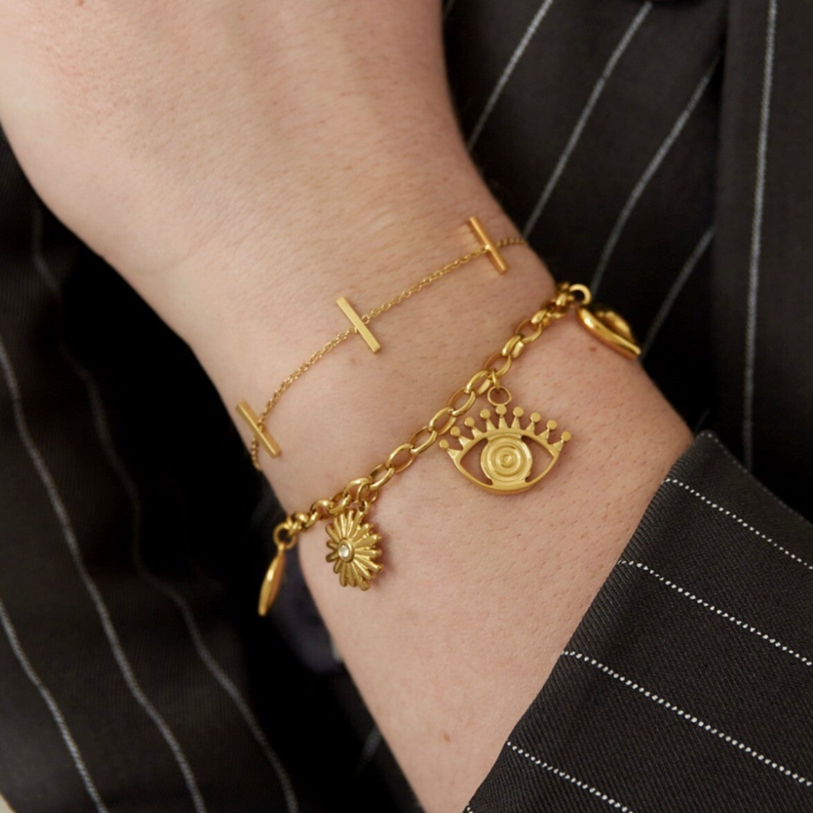 Bracelet avec barrettes - Dorée