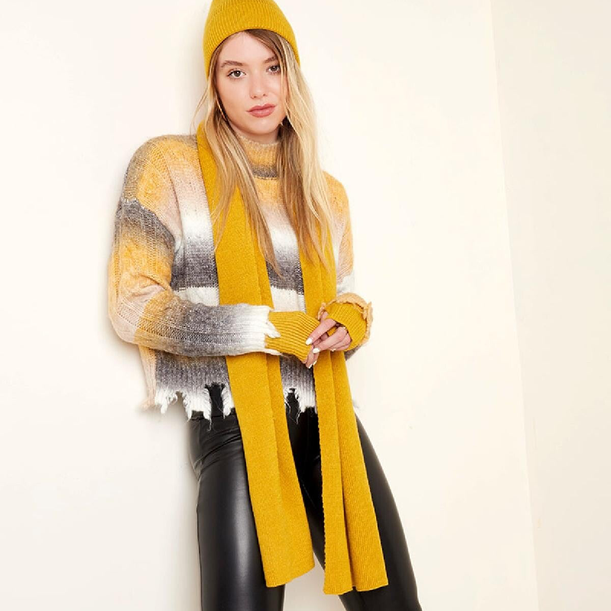 Echarpe unie - Moutarde