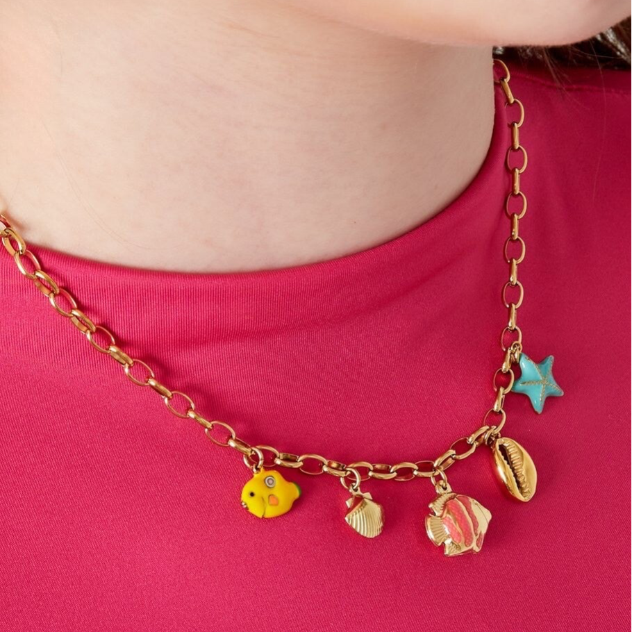 Collier Breloque poisson - doré