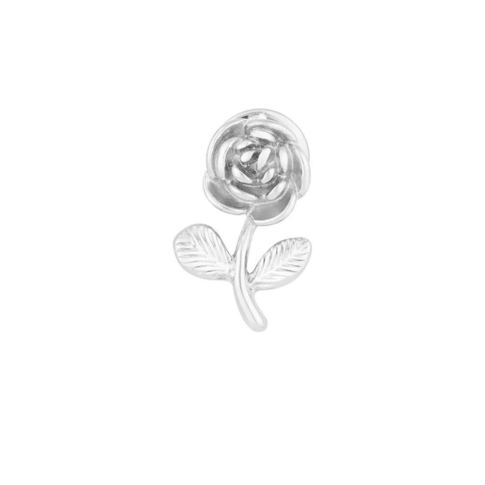 Broche rose - Argenté