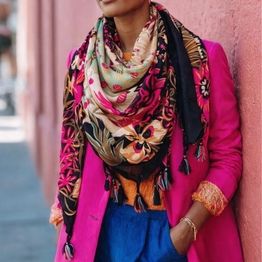 Foulard grand carré - Noir