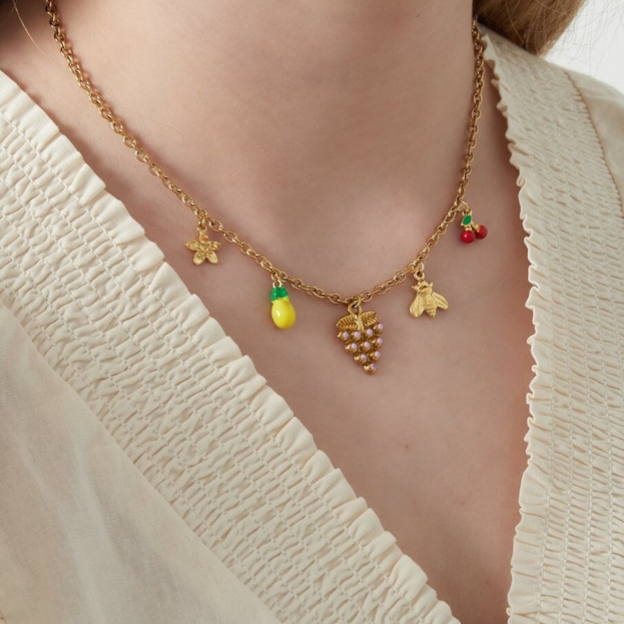 Collier Breloque raisin