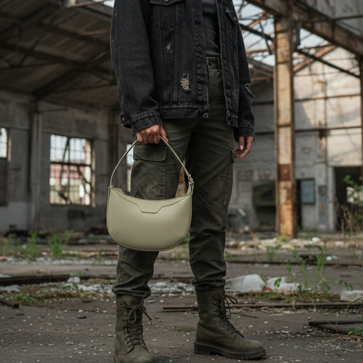 Sac porté épaule - Vert grisâtre