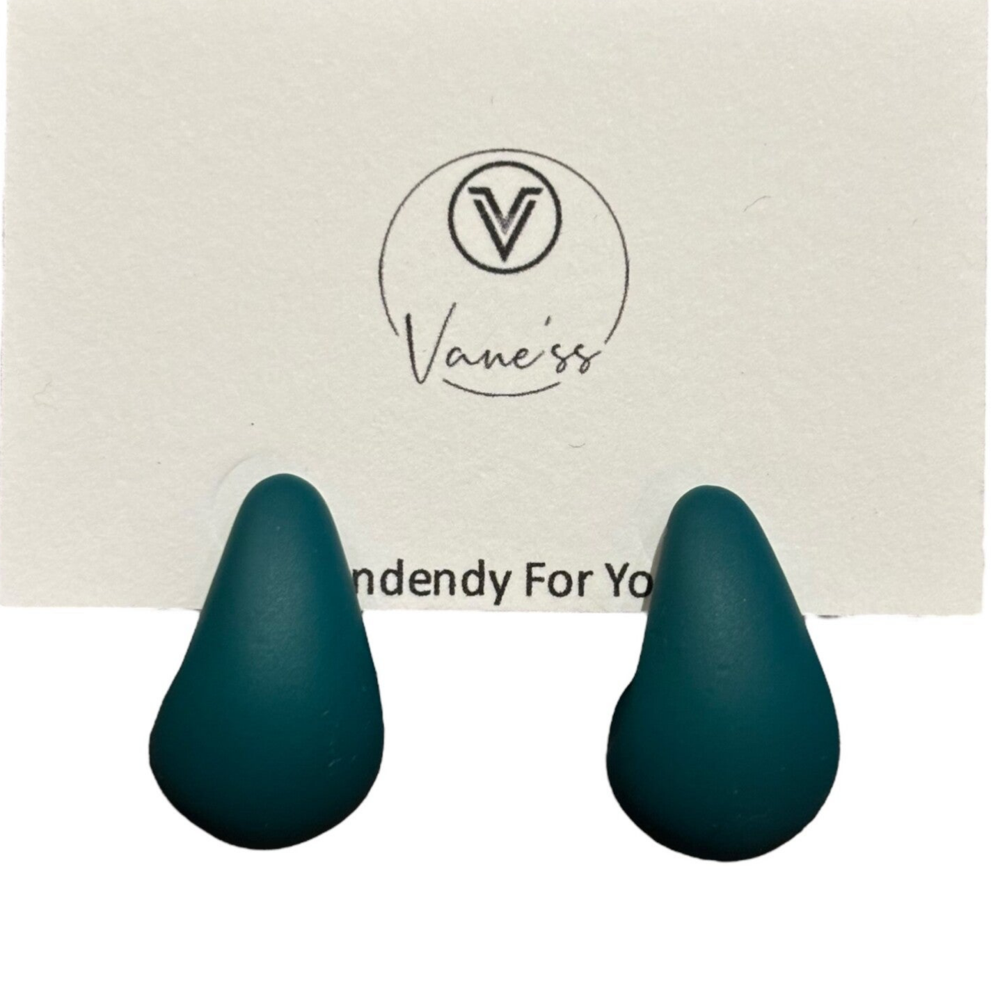 Boucle d'oreille goutte mate - vert