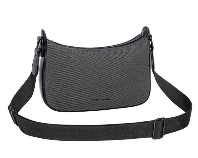 Sac bandoulière Bi-matière - Noir/gris