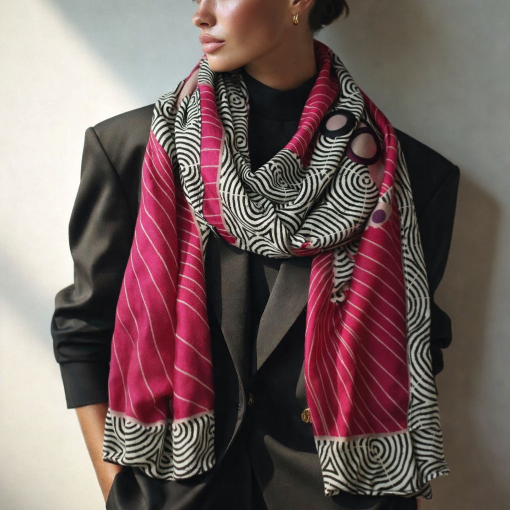 Foulard rectangulaire - Rose