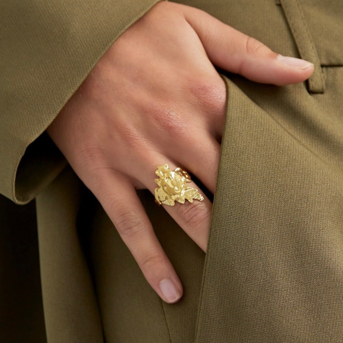 Bague texture - Doré