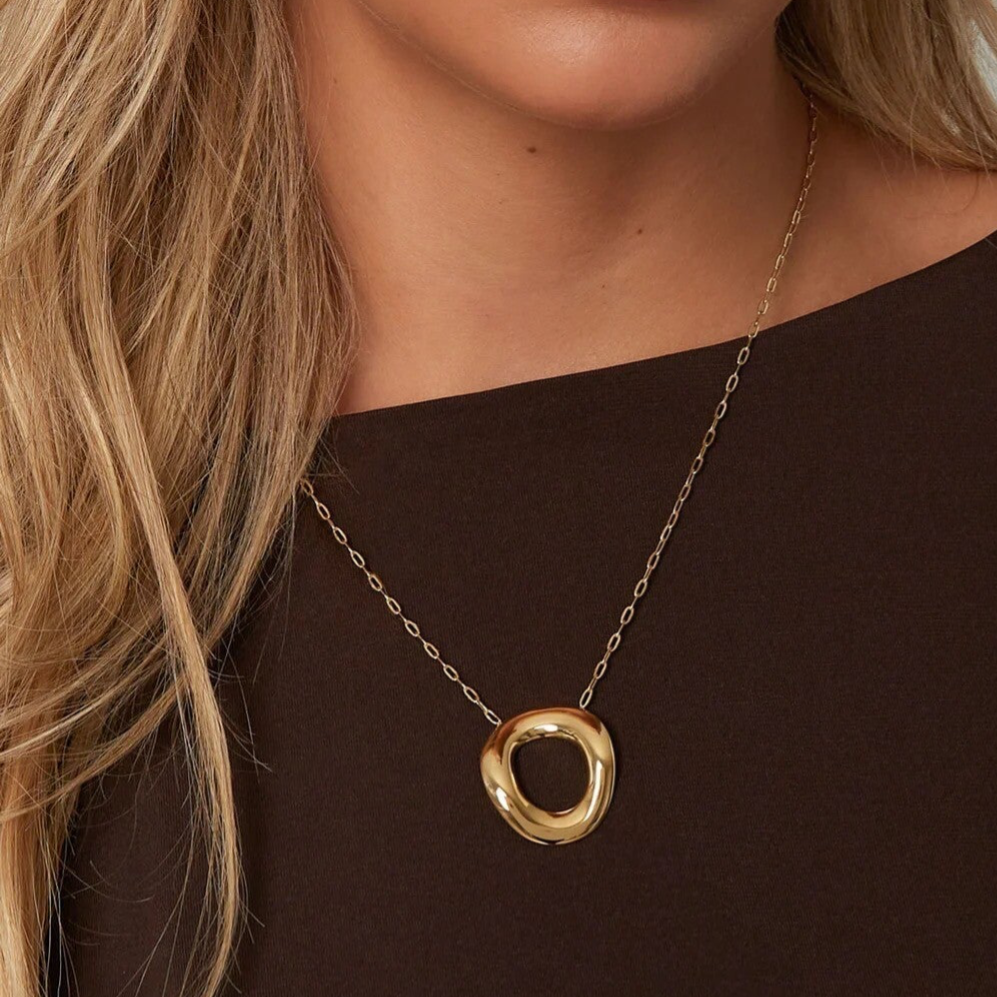 Collier cercle casual - Doré