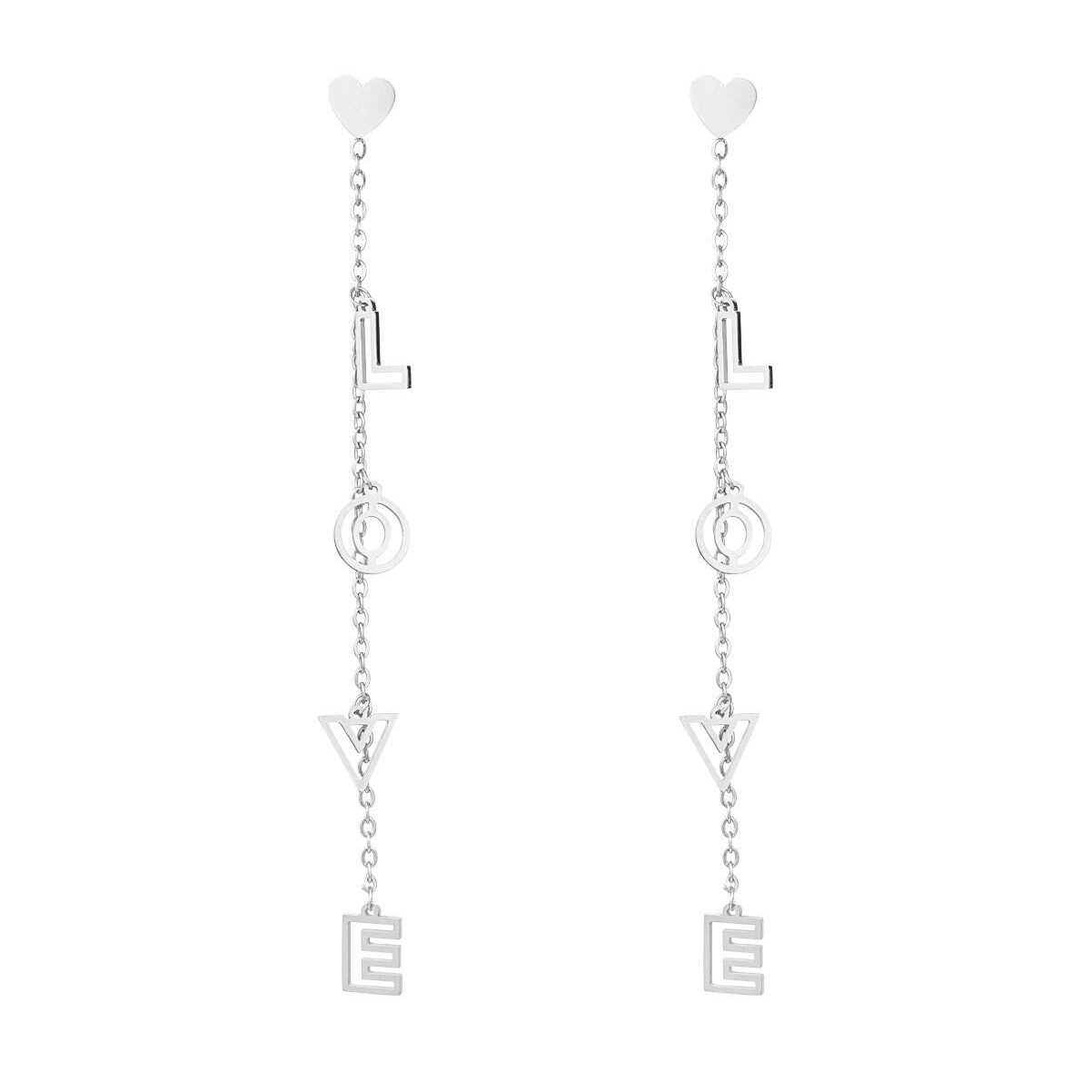 Boucles d'oreilles LOVE fine - argenté
