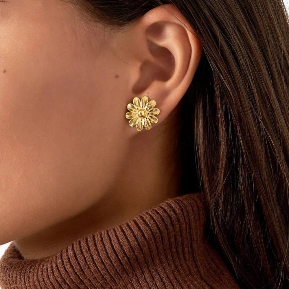 Petites boucles d'oreilles paquerette - Doré