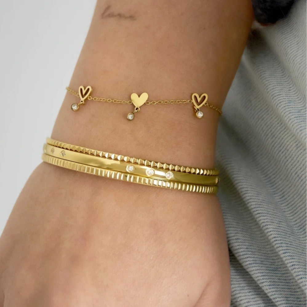 Bracelet série coeur - Doré