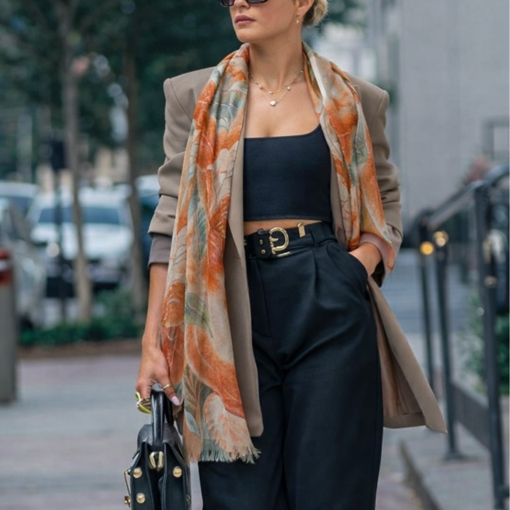 Foulard rectangulaire - Orange