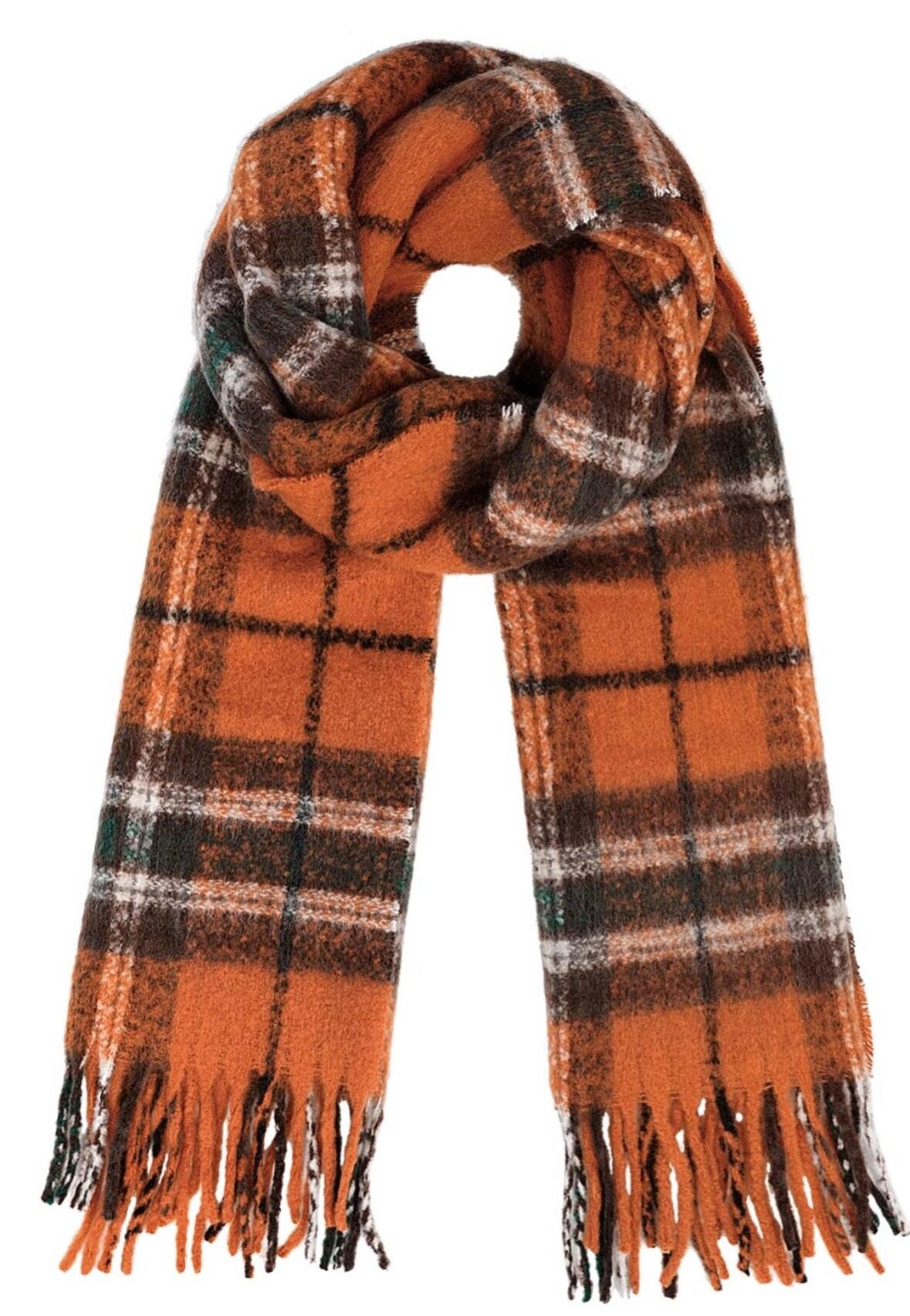 Echarpe carreaux - Orange