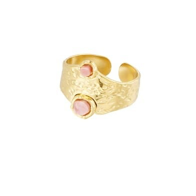 Bague Robuste 2 pierres - Doré