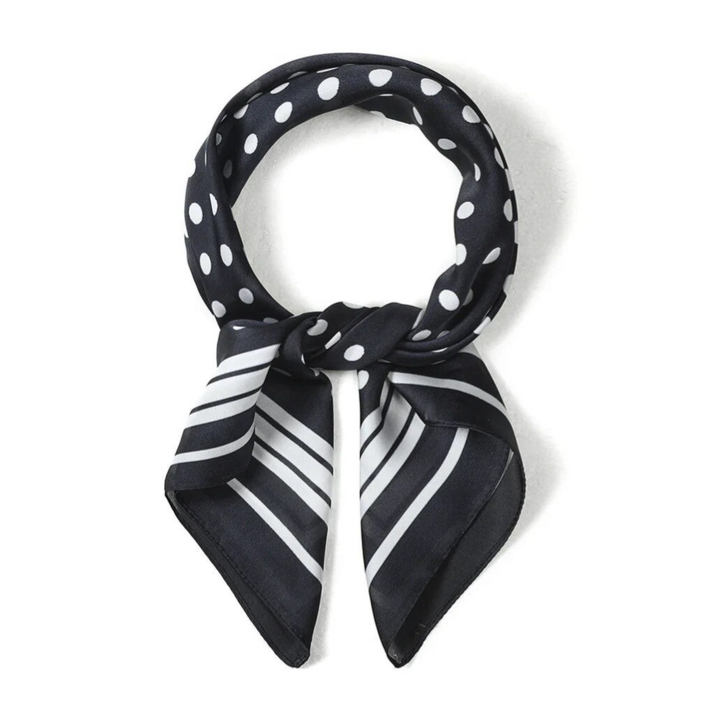 Foulard Élégance Pois Noir & Blanc