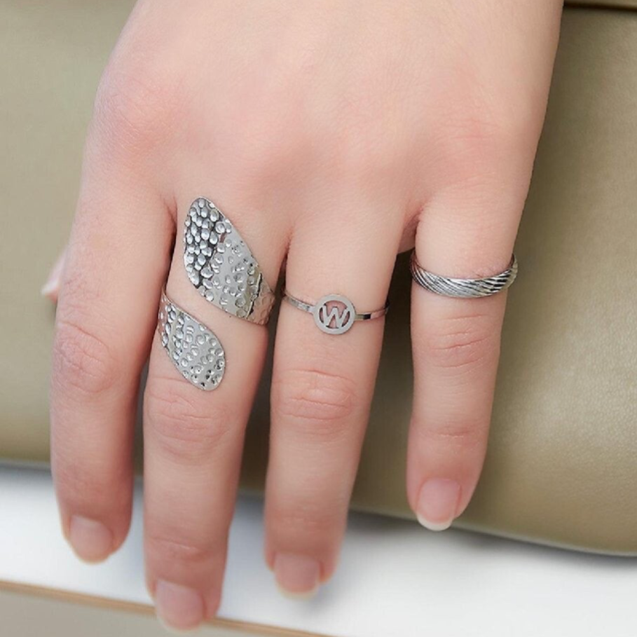 Bague lettre - Argenté